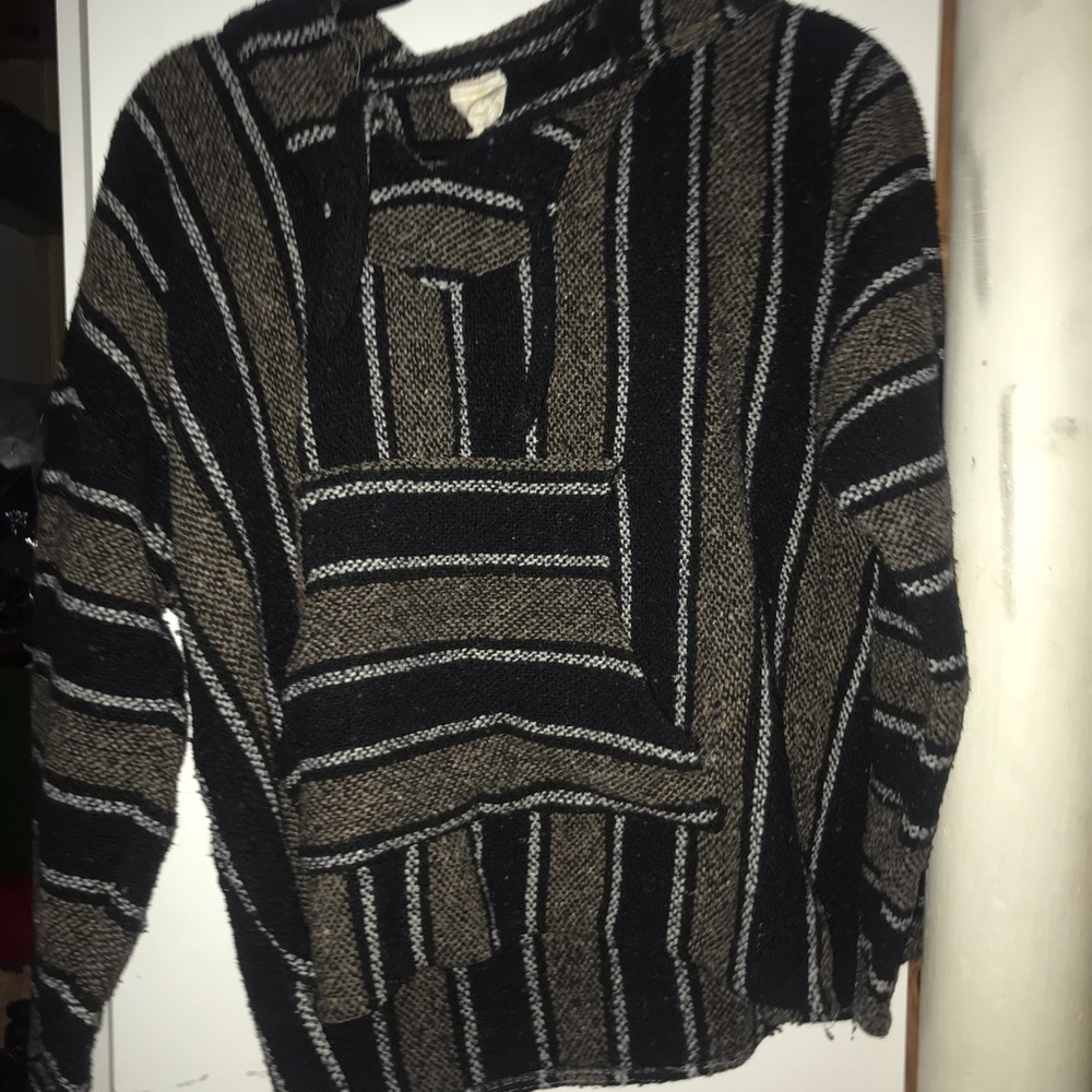 Brown drug rug poncho